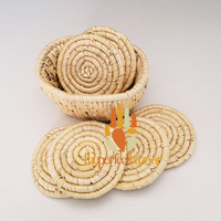 Handgefertigtes Rundes Bambuskorb-Set im Traditionellen Chinesischen Stil, Naturfarben, Geflochtener Aufbewahrungsbehälter