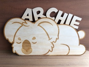 Letreros de madera decorados con lindos osos durmientes, letreros decorativos de madera en habitaciones de niños, decoraciones de pared de madera hechas a mano. - Product Image 3