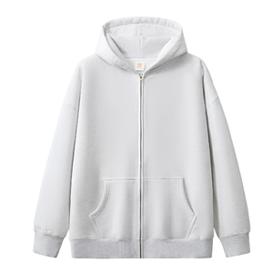 Oversized Zipper Front Washed Hoodie Vintage Garment Heavyweight 100 Cotton French <b>Terry</b> Fleece OEM <b>Bulk</b> Wholesale Supplier - Product Image 2