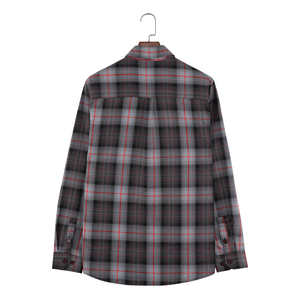 Camisa de Franela para Hombre, Cuello Mao Clásico, Estampado Digital Sólido, Manga Larga, Casual, Verano-Otoño, 100% Algodón Tejido Transpirable - Product Image 4