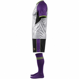 Men's Soccer Jersey Set Purple Silver Black Sublimated Short Sleeve Crew Neck Moisture Wicking Athletic Fit All Seasons - Product Image 4