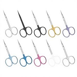 Tijeras para cutículas de uñas para manicura, tijeras sostenibles baratas, superficie de corte curva, tijeras afiladas para manicura de diferentes colores - Product Image 1