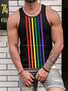 High Quality Fitting 100% Cotton 230 GSM Cut Off Shirt Acid Wash Sleeveless <b>Mens</b> Tank <b>Tops</b> - Product Image 2