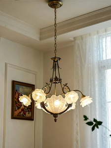 Classic Most Selling Bronze Chandelier With Floral Glass Shades Ceiling <b>Light</b> <b>Fixture</b> - Product Image 3