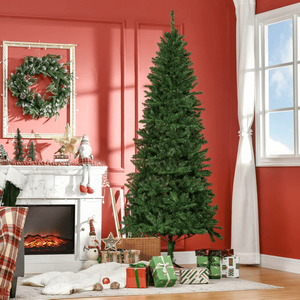 Albero di Natale Verde Floccato di Alta Qualità, Lussuoso a Forma di Pino, in PVC Personalizzabile e Pieghevole per Decorazioni Domestiche e Uso Esterno - Product Image 1