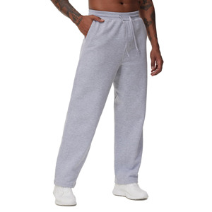 Men's Gray Cotton Sweatpants Elastic Waist Side Pockets Casual Autumn Wear Ankle-Length Spring Wear - Product Image 3
