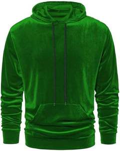 Solid Color Custom Men's & Women's Oversized Velvet Pullover Thick Hoodie Fleece <b>Sweatshirt</b> Zipper up <b>Velour</b> Hoody Wholesale ODM - Product Image 6