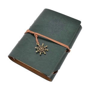 Office School Student PU Cover Drawstring Closure Gift <b>Notepad</b> Dark Green - Product Image 1