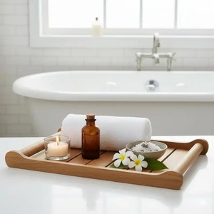 Tea <b>Coffee</b> Tray Wooden Serving Tray <b>Rectangle</b> Rustic Design With Handle Decorative Home <b>Table</b> Decor Serving Tray with handle - Product Image 2