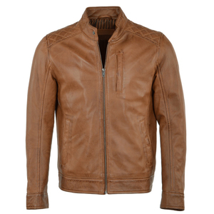 Autumn Winter <b>Men's</b> Fashion Slim Motorbike PU Leather Jackets Wholesale Front Logo Canvas Bomber jacket for <b>men</b> - Product Image 4