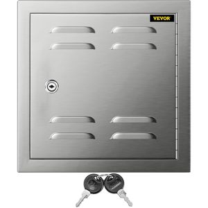 Porta di accesso ventilata singola da 12x12 pollici per la cottura all'aperto 304 in acciaio inossidabile supporto a filo per porta a serrature smussate per accesso al barbecue - Product Image 1