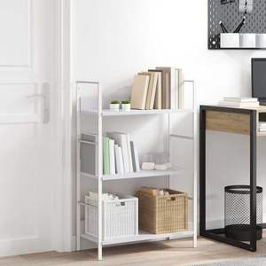 Serie di Librerie e Armadietti in Legno Ingegnerizzato e Acciaio Bianco di Medie Dimensioni - Product Image 1