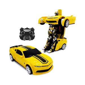 Juguetes de coche robot transformable con control remoto para niños de 8 a 13 años, regalo, color amarillo - Product Image 1