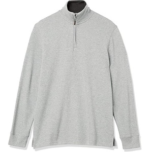 Pull-over demi-zip pour homme, design hybride tricoté, manches longues, décontracté, léger, 100% coton polaire - Product Image 1