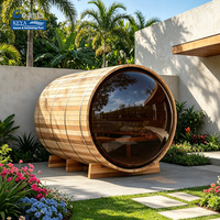 Sauna extérieur en cèdre rouge à deux pièces, conforme aux normes de sécurité ETL, avec contrôle intelligent par application Wi-Fi, pour centre de bien-être aux Philippines