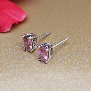 Boucles d'oreilles créoles en saphir rose du Rajasthan, bijoux en argent sterling 925 pour femmes et filles, à porter lors de mariages, cadeau - Product Image 4