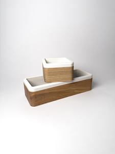 Juego de Macetas Rectangulares Minimalistas de Madera Hechas a Mano para Suculentas, con Capacidad de 20L, para Uso en Interiores, Decoración con Cactus Verdes y Tierra - Product Image 5