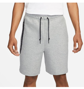 Shorts de sport décontractés pour hommes en molleton technique personnalisé, coton et polyester, avec logo frontal, taille élastique, séchage rapide, poche zippée, OEM ODM - Product Image 1