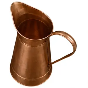 Pichet en cuivre vintage avec poignée, grande capacité, vaisselle pour la maison, style artisanal, bienfaits ayurvédiques, carafe à eau - Product Image 1