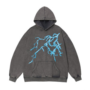 Sudadera con Capucha para Hombre 2026, Personalizada con Logotipo Frontal, 100% Algodón Terry, Diseño con Pedrería, Ecológica, Corte Holgado, Tejido de 330g - Product Image 5