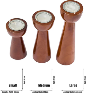 Wooden <b>Candle</b> Holder Set | Handmade Taper <b>Candle</b> Stand | Rustic Wood Decor for Home By B H Brothers - Product Image 6
