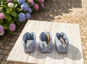 Ensemble de pochettes de voyage pliables en coton matelassé imperméable, fabriquées à la main, sacs de rangement à trois couches, pour bijoux, articles de toilette, utilisation en salle de bain - Product Image 4