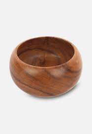 Bol à fruits sur piédestal en bois, design moderne décoratif, fait main, compatible lave-vaisselle, écologique, Lavie Creations Table - Product Image 3