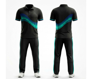Breathable Sublimation <b>Cricket</b> Jersey Set Sublimation Printed | Men Women Youth <b>Cricket</b> Wears Polo Shirt and Trouser Full Team - Product Image 1