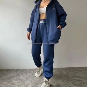 Conjunto Deportivo Casual de Invierno para Mujer, Atuendo de Dos Piezas de Sudadera Holgada y Pantalones Ajustados - Product Image 3