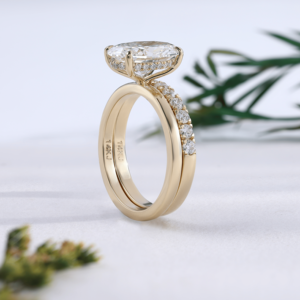 Anillo de Compromiso con Diamante de Corte Ovalado, Oro Sólido, Diamante Natural con Certificado GIA, Joyería Clásica para Mujer - Product Image 2