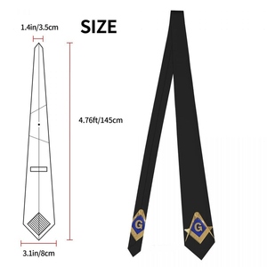 Corbata Masónica Azul para Logia, con Compás Cuadrado Dorado y G, para Maestro Masón, Venta al por Mayor - Product Image 4