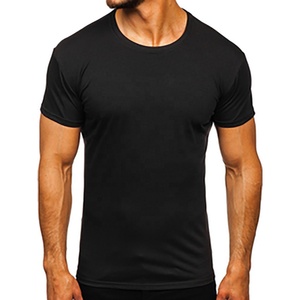 Vente en gros de t-shirt à manches courtes en polyester/coton pour hommes personnalisés grande taille 180g tricoté respirant imprimé - Product Image 4
