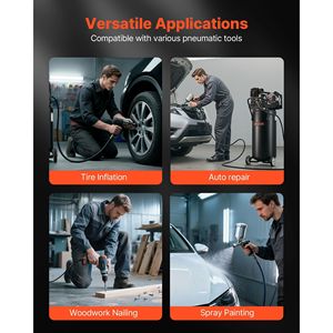 Compresor de Aire Portátil de 2HP, 5.3SCFM, 90PSI, Tanque de 30 Galones, Lubricado con Aceite, Máx. 125PSI, Compresores de Neumáticos con Ruedas Portátiles - Product Image 6