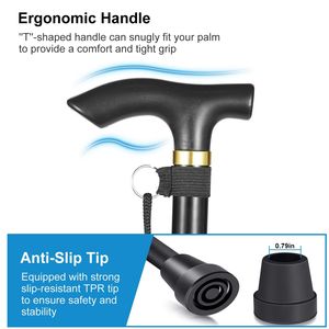 Bastone da Trekking regolabile pieghevole da viaggio nero bastone da passeggio pieghevole per donne e uomini escursionisti per mobilità portatile da passeggio regalo - Product Image 4