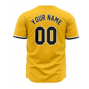 Uniforme de Béisbol Amarillo para Hombre, Conjunto de Jersey de Manga Corta y Pantalones, Cuello en V, Corte Regular, Transpirable, para Todas las Temporadas - Product Image 5