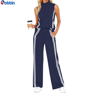 Conjunto de 2 Piezas para Mujer de Alta Calidad, con Logotipo Personalizado, Estilo Deportivo, Top Corto y Pantalones Anchos, Transpirable, Ideal para Viajes - Product Image 5