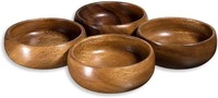 Bol en bois d'acacia, bol de service en bois massif, saladier à fruits en bois naturel, vaisselle de cuisine artisanale, vente en gros
