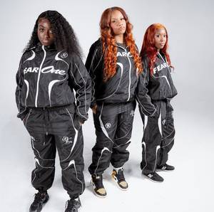 DEAR One Ensemble de survêtement unisexe à capuche avec fermeture éclair intégrale coupe-vent style streetwear noir et rouge 100% coton tenue décontractée d'hiver pour le jogging - Product Image 5