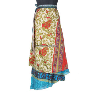 New Indian Magical Silk Sari <b>Wrap</b> Skirts Magic 38" <b>Sarong</b> Pareo Custom Latest Design Women Fashion Wear for Women - Product Image 1