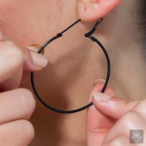 PRAO Midnight Glam Big Hoops Pendientes de moda con glamour glamoroso - Product Image 2