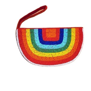 À la mode à la main perlée broderie fleur Mini sac à fermeture éclair belle à la mode élégant élégant Premium et fantaisie choix de l'Inde - Product Image 4