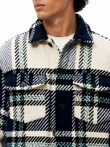 Men's Premium Plaid Sherpa <b>Jacket</b> Overshirt Winter Checkered Button Front Shacket Heavyweight <b>Fleece</b> <b>Lined</b> Casual Layering Jacke - Product Image 4