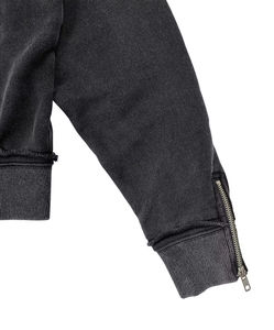 Sudadera con capucha y cremallera para hombre, estilo vintage, lavado ácido |   Forro Polar Desgastado con Efecto Descolorido por el Sol |   Camisetas Lisas Estilo Urbano OEM - Product Image 4