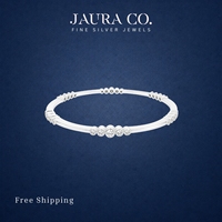 Bracelet jonc de luxe fait main en argent 925 plaqué argent pour femme, design géométrique minimaliste pour usage quotidien, serti de pierres taillées brillantes