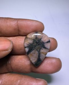 Colgante de Piedra Preciosa Natural de Chiastolita Marrón, Cabujón de Cristal Pulido, Chiastolita Natural para Joyería - Product Image 3