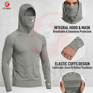 Sudadera con Capucha de Pesca de Manga Larga Personalizada con Máscara Facial para Hombres Adultos, Protección UPF 50, Secado Rápido, Impresión por Sublimación Completa, Alta Calidad, OEM/ODM Personalizado - Product Image 2
