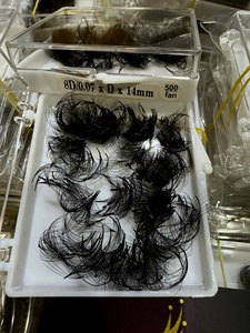 Extensions de cils volume pré-faits 4D 8D, 500 bouquets, en PBT coréen, noir mat doux, base pointue, courbure C CC D, cils volume faits main - Product Image 5