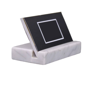 Diseño atractivo, tarjetero de mármol blanco y forro negro, ideal para tarjetas de presentación y de negocios, el mejor para regalos promocionales de oficina a precio económico. - Product Image 3