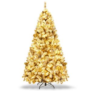 Albero di Natale Artificiale Premium Effetto Neve con Cerniere, Pre-Illuminato per Decorazioni Festive - Product Image 1