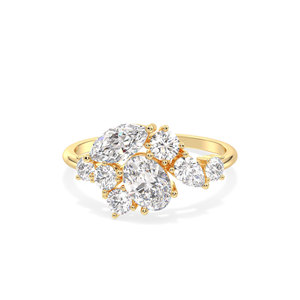 Anillo REYES Personalizable de Oro Amarillo de 14K con Múltiples Piedras de Moissanita, Regalo de Cumpleaños o Boda, Joyería Fina para Mujer - Product Image 2